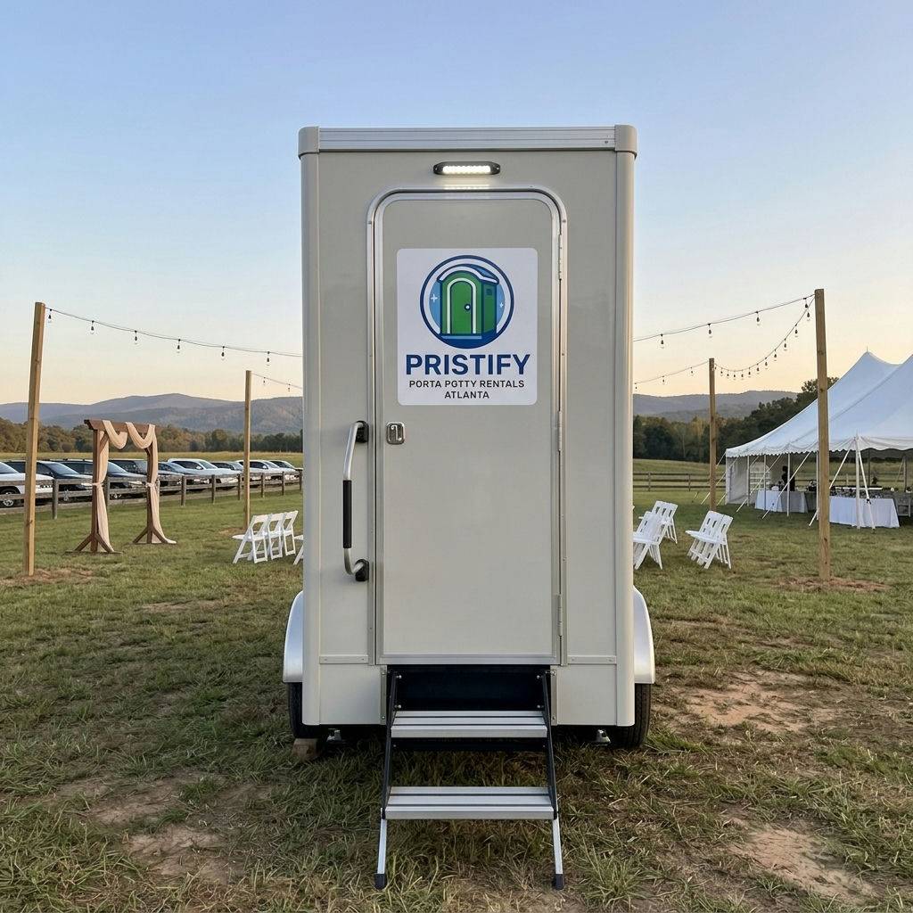 Luxury restroom trailer rental for an Atlanta wedding