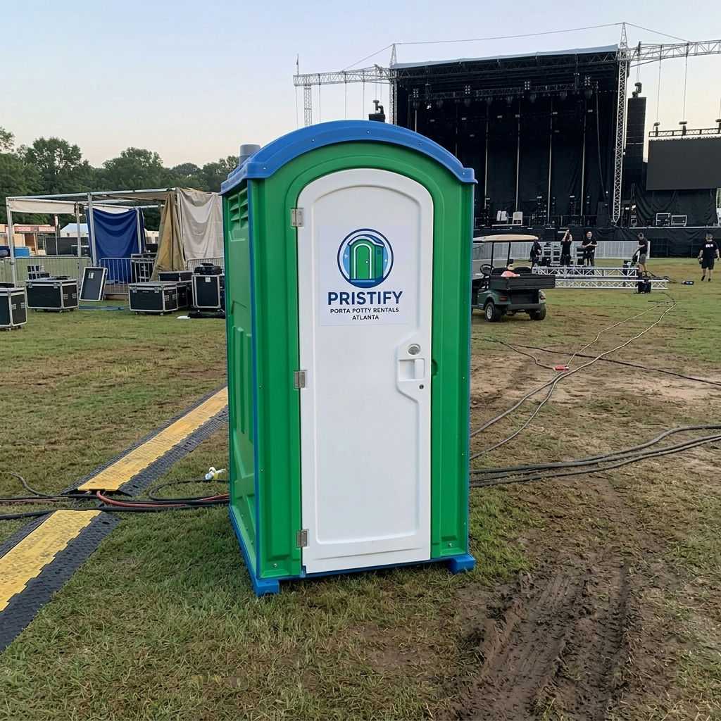 Deluxe flushing porta potty at an Atlanta outdoor festival